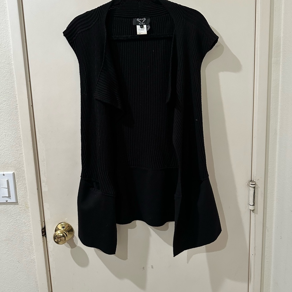 Elegant Black Open-Front Cardigan